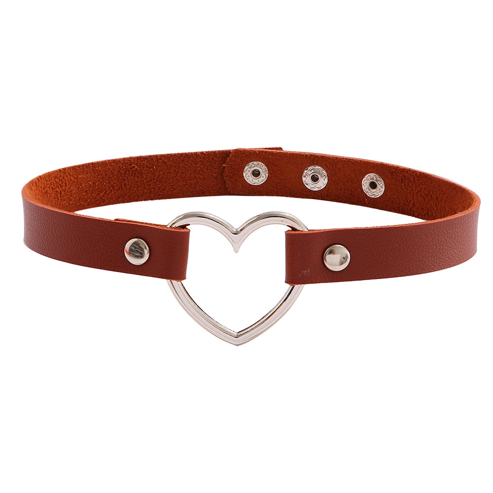 Vòng Cổ Choker Da PU Mặt Trái Tim Nhiều Màu Sắc Phong Cách Punk 2022 Cho Nữ