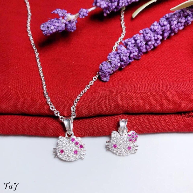 💖FREESHIP50K - Dây chuyền bạc MÈO HELLO KITTY phồng xinh yêu cho bé, bạc chuẩn 925 cao cấp nạm đá sáng lung linh