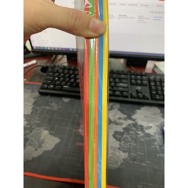Tập 100c Giấy Bìa Trộn 5 Màu  Khổ A4 Làm Thiệp Ngày Lễ 8/3 20/10, Giáng Sinh, Sinh Nhật