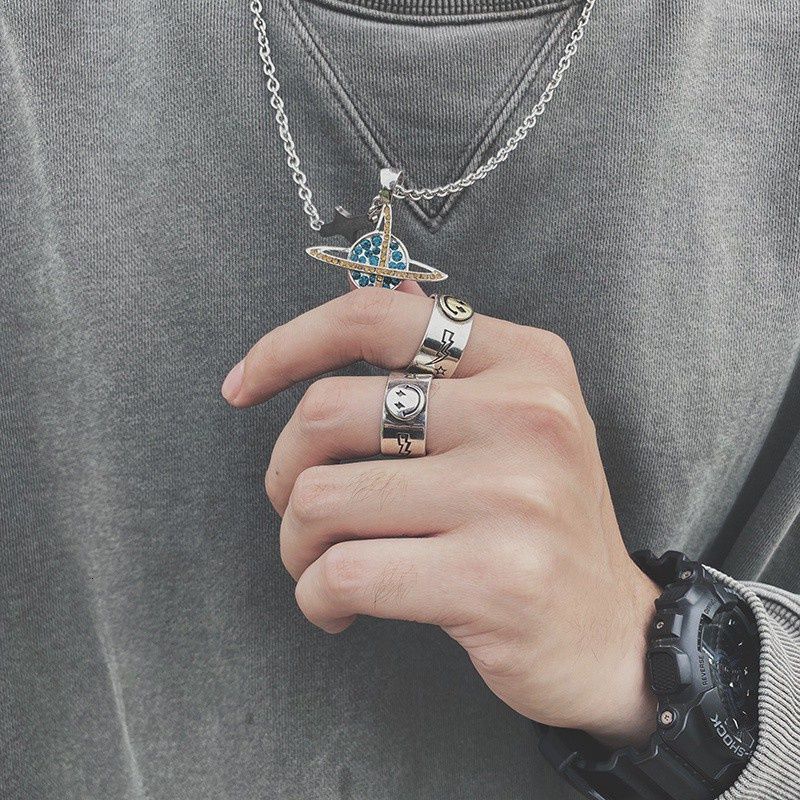 Nhẫn Dạng Mở Hình Mặt Cười Đơn Giản Có Thể Điều Chỉnh