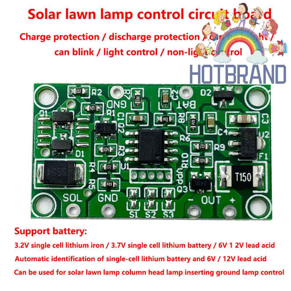Bảng Mạch Điều Khiển Đèn Năng Lượng Mặt Trời 3.7V 6V / 12V