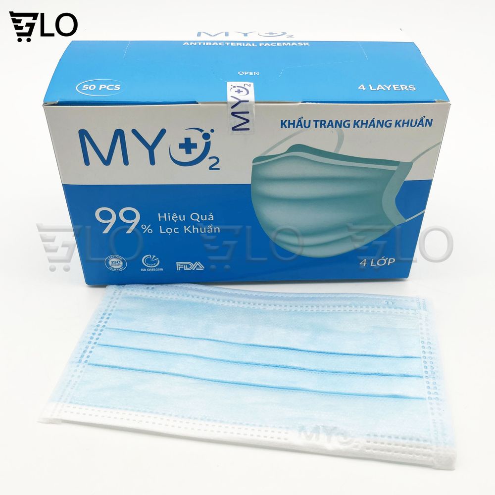 Khẩu Trang Y Tế 4 Lớp MY02, Nguyên Hộp 50 Cái