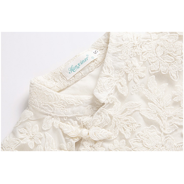 Áo Sơ Mi Ngắn Tay Thêu Ren Mới Mùa Hè 2022 Cho Nữ