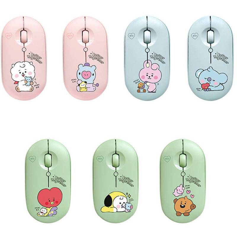 Chuột không dây 2.4GHz 1200DPI Hình BT21 BTS BT21 Dễ Thương