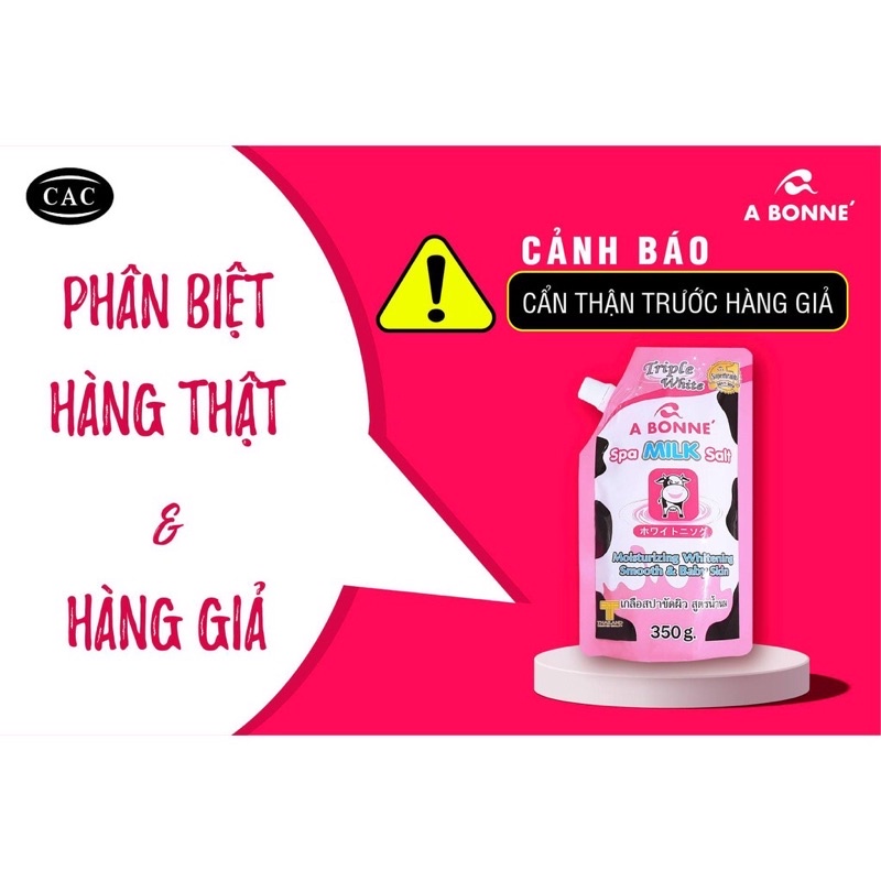 Muối Abone sữa bò có tem phụ tắm tế bào chết Thái Lan 350gr