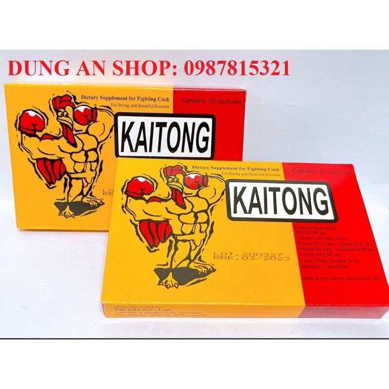 HỘP SÂM KAITONG NUÔI KÍCH LỰC CHO GÀ ĐÁ (20 viên)