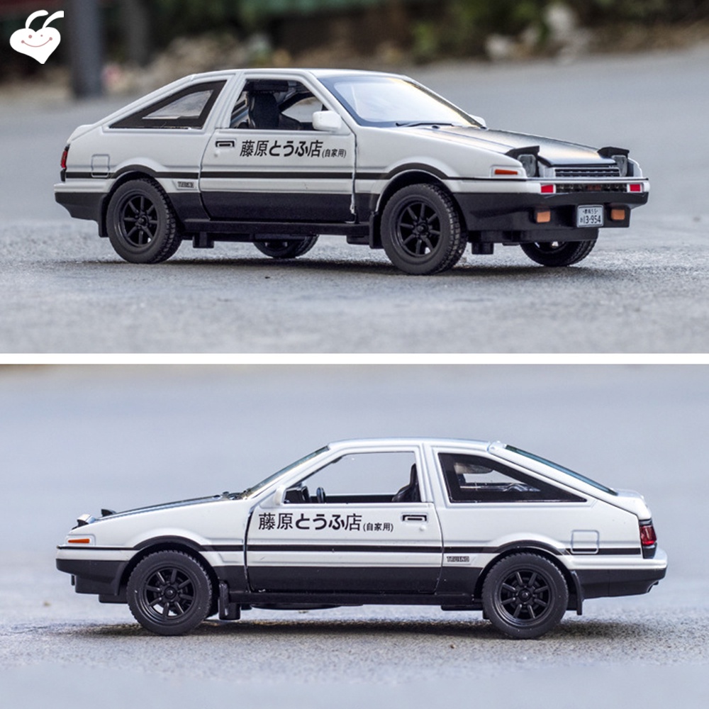 Mô Hình Xe Hơi Thể Thao Toyota AE86 Bằng Hợp Kim Có Đèn Và Nhạc Mở Cửa Độc Đáo