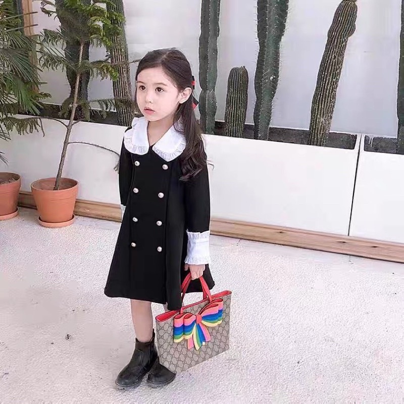 Xả Váy dải cúc dáng dài cho bé gái