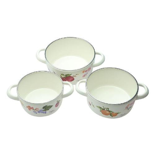Bộ 3 Nồi Tráng Men Chống Dính 16 -18 -20 cm - họa tiết ngẫu nhiên