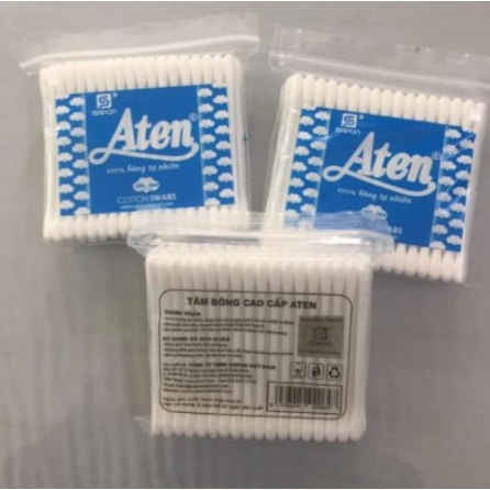 Gói bông ngoáy tai người lớn Aten (100 que/ gói), hộp bông ngoáy tai Deep Fresh 200 que