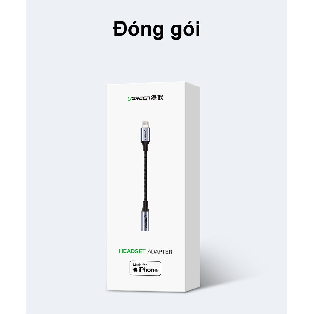 [Mã ELHACE giảm 4% đơn 300K] Cáp Lightning sang 3.5mm Audio chuẩn MFI UGREEN US211