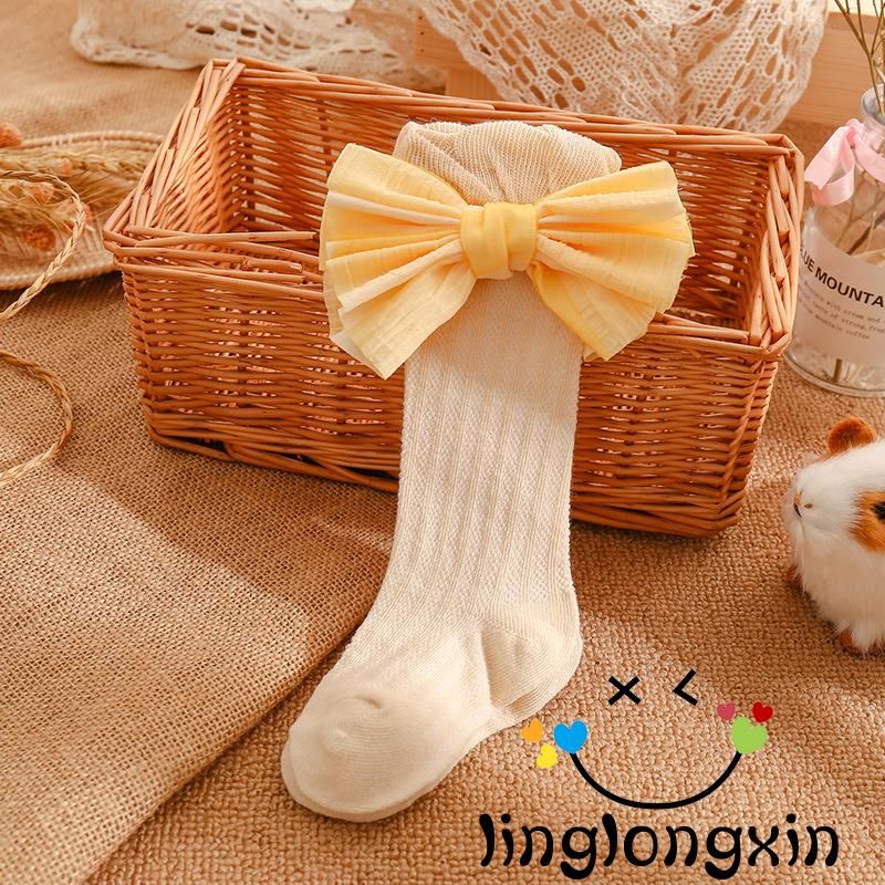 Vớ Cotton Dài Đính Nơ Đáng Yêu Cho Bé 0-3 Tuổi