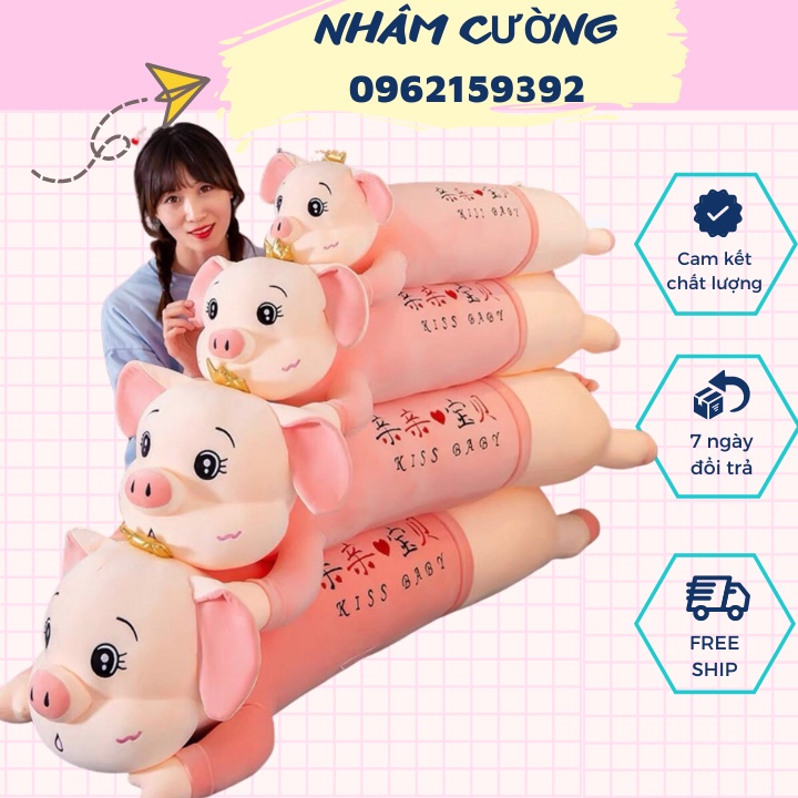 Gấu Bông Heo Vương Miện , Heo Tai To Gối Ôm Heo Đủ Sai 1M1-1M3-1M5