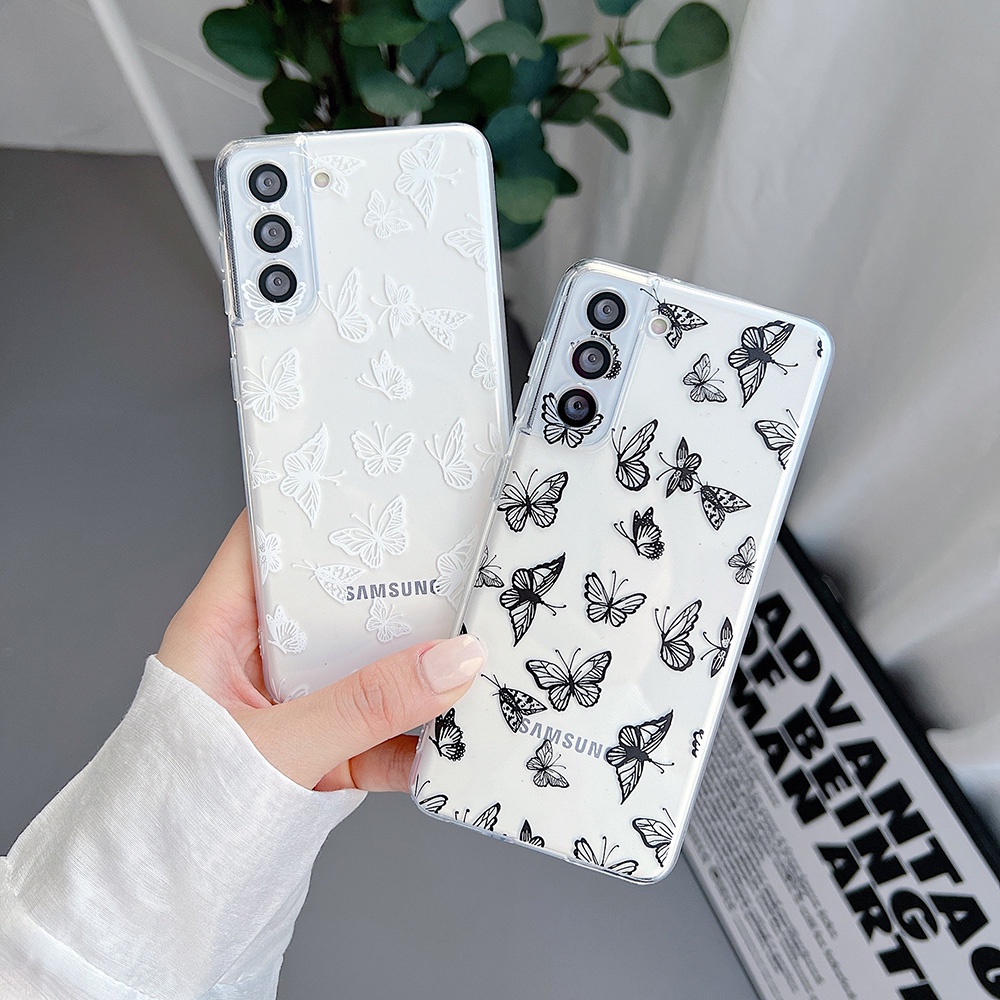 Ôp Điện Thoại Dẻo Trong Suốt Họa Tiết Bươm Bướm Cho samsung galaxy a24 s23 fe a53 a52 a22 a32 a42 a72 a82 a12 a33 a73 a71 a51 a52s 4g 5g Ốp