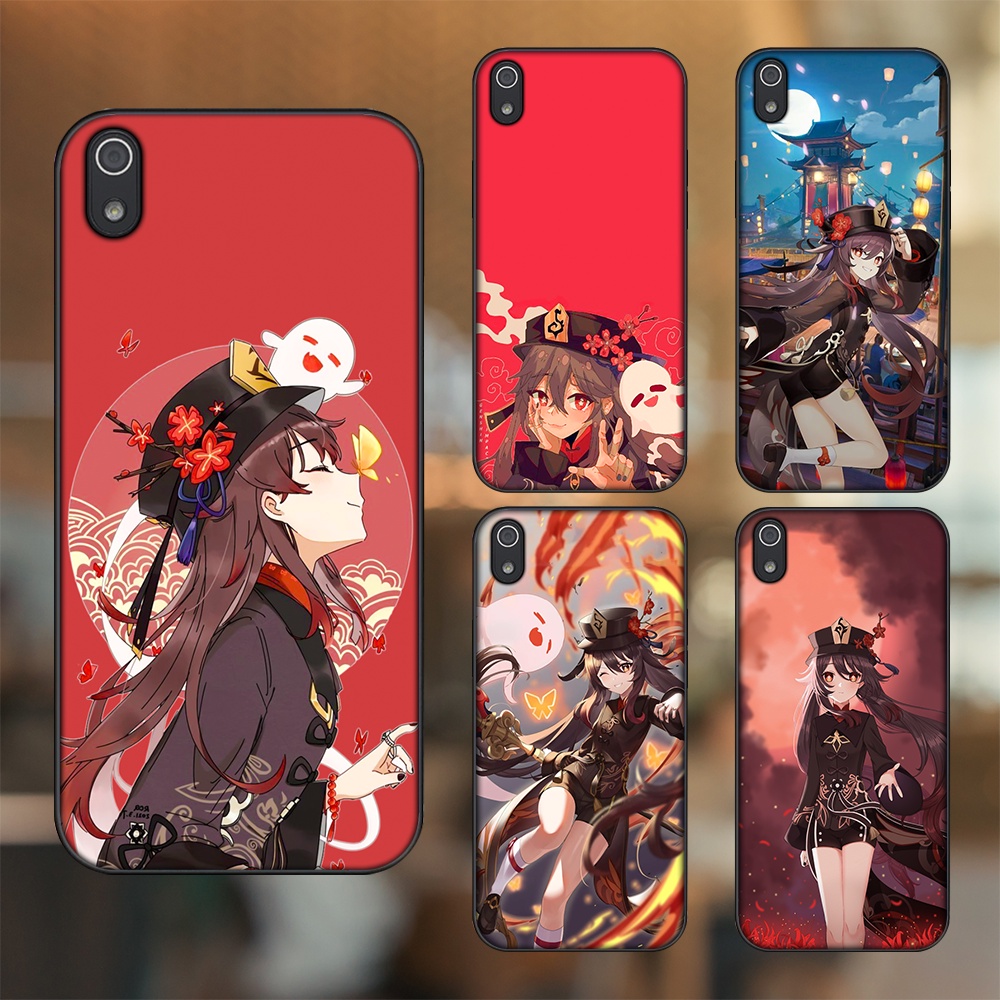 Ốp lưng Xiaomi Redmi 7A viền đen in hình Hutao Genshin Impact