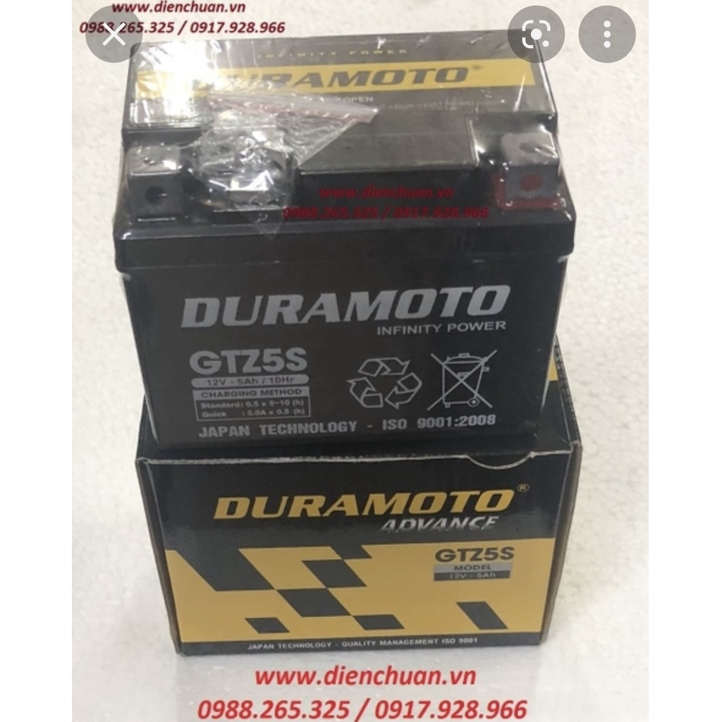 Ắc quy xe máy Duramoto GTZ5S (12V 5Ah )
