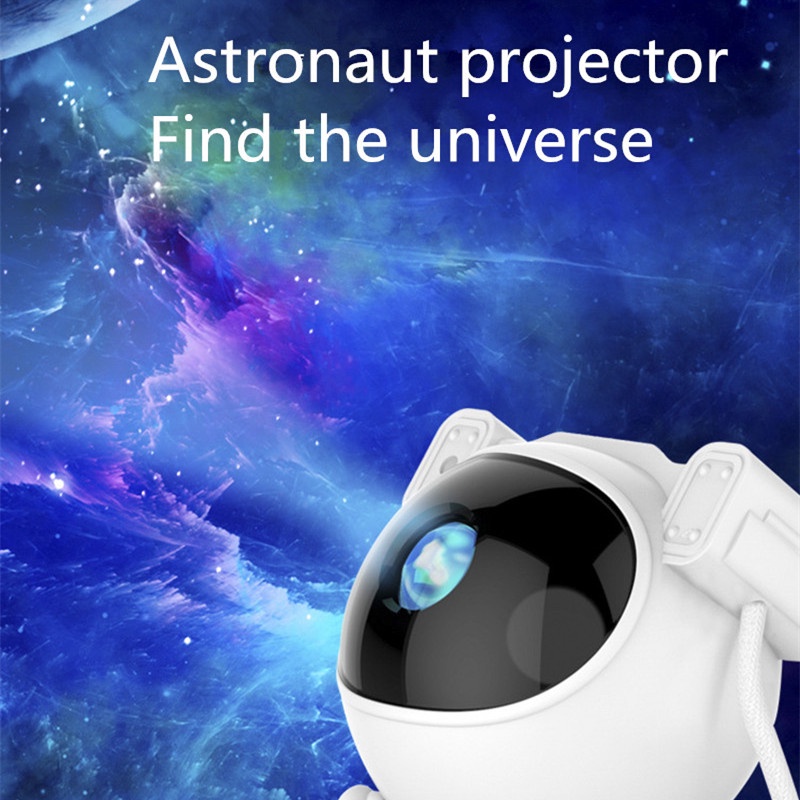 Đèn chiếu tạo hiệu ứng bầu trời sao thiết kế hình phi hành gia có đồ điều khiển tiện lợi cho phòng khách