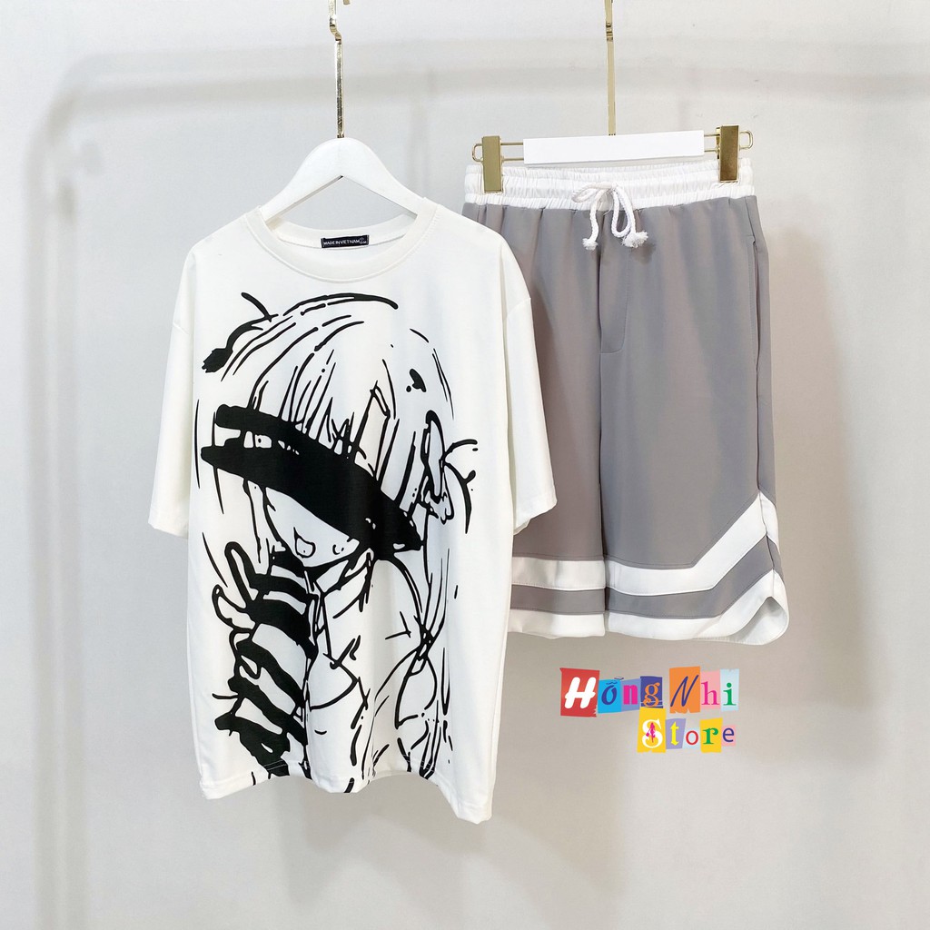 QUẦN ĐÙI VIỀN SỌC - QUẦN ĐÙI CHỮ V - QUẦN DOUBLE V SHORT UNISEX MÀU XÁM - MM