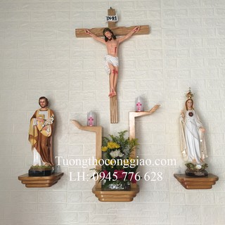 Bàn thờ Công Giáo Đẹp thiết kế cho gia đình hiện đại (Chưa gồm tượng)