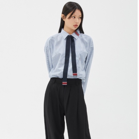 Áo sơ mi Romantic Crown chính hãng mang phong cách Hàn Quốc phù hợp cả nam và nữ| RC CLUB TIE SHIRT - M&S Authentic