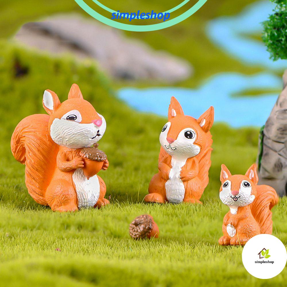 ❀Đơn Giản❀ Đồ trang trí Sóc Nhỏ Thủ Công Thu Nhỏ Trang Trí Tiểu Cảnh Sân Vườn Thu Nhỏ