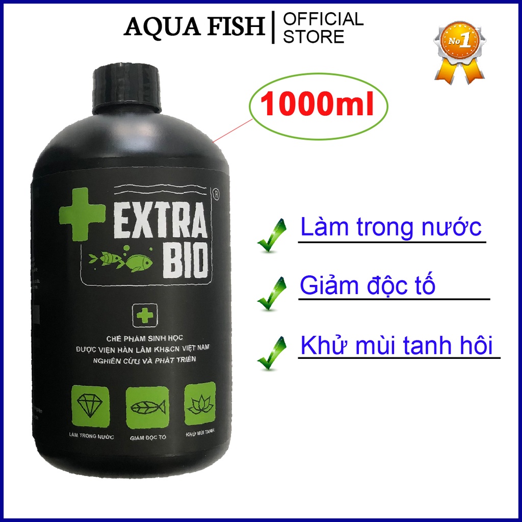 Vi sinh Extra Bio 1000ml, vi sinh bể cá, hồ cá giúp làm trong nước, khử mùi tanh hôi, giảm độc tố, ngăn ngừa rêu hại