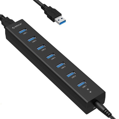 Bộ Chia 7 cổng USB 3.0 Orico H7013-U3 Có Củ Nguồn Cấp Điện - HUB USB 7 Port - Bảo Hành 12 Tháng Đổi Mới