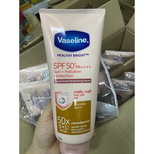 ( Mới ) Dưỡng thể chống nắng Vaseline Healthy White Sun+Pollution Protection Serum SPF50+ PA++++ ( thái lan )