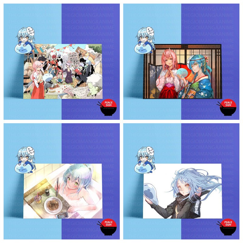 Tấm Postcard giấy 260gsm cao cấp Tensei Shitara Slime Datta Ken CHUYỂN SINH THÀNH SLIME A5 anime chibi ảnh đẹp nhiều mẫu
