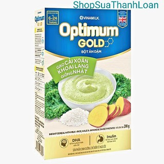 Bột Ăn Dặm Optimum Gold Gạo Cải Xoăn Khoai Lang Giống Nhật 200g
