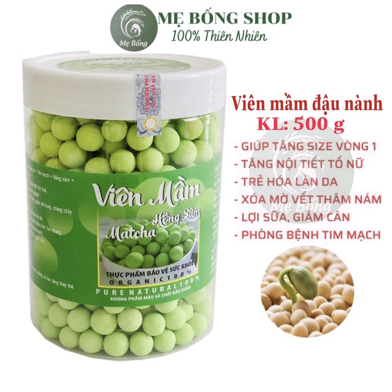 Viên mầm đậu nành nguyên xơ (hộp 500g)