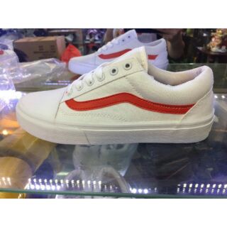 Giày thể thao cao cấp trắng sọc đỏ