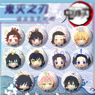 Huy hiệu IN HÌNH Kimetsu no Yaiba anime chibi xinh xắn
