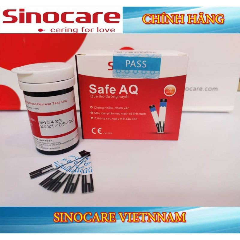 Hộp 50 que thử đường huyết Safe AQ ( tặng 50 kim)