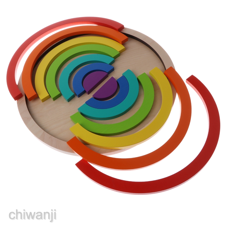 Đồ chơi xếp hình cầu vồng bằng gỗ