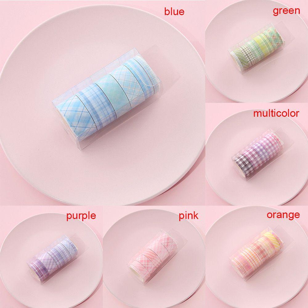 Hộp 6 Cuộn Băng Dính Washi Họa Tiết Dễ Thương Trang Trí Nhật Ký