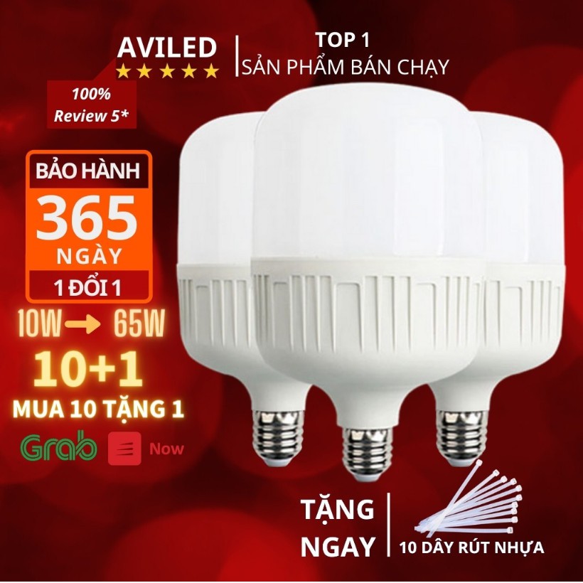 💥Mua 1 Tặng 1💥Bóng đèn led búp trụ tích điện công suất  100W, 50w,40w, 30w giá sỉ tiết kiệm điện