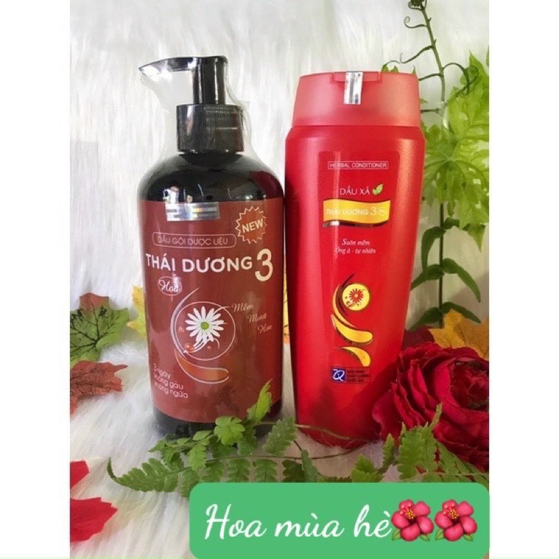 Dầu gội thái dương hương hoa 480ml  và dầu xả hoa 200ml có tác dụng làm mượt tóc, sạch gầu và  tóc.