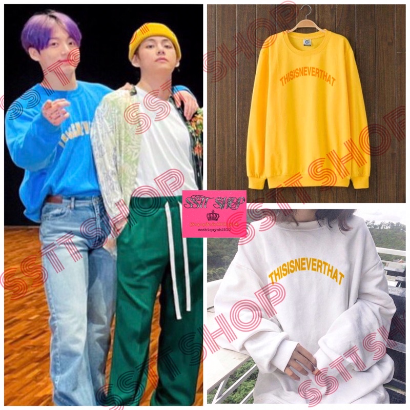 (Tặng ảnh BTS) Áo BTS JK THISNEVER in chữ thời thượng