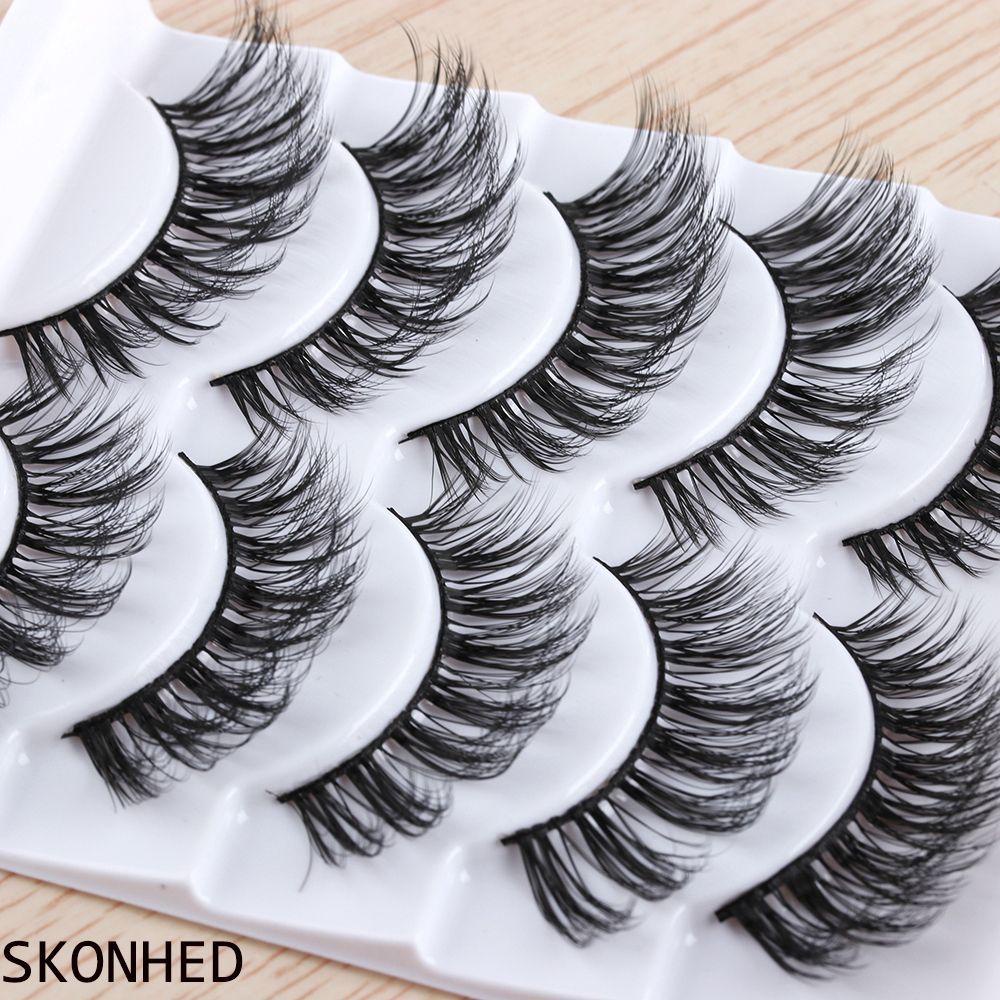 MAXG Set 5 Cặp Lông Mi Giả SKONHED Dài Và Dày Tự Nhiên Tái Sử Dụng Được