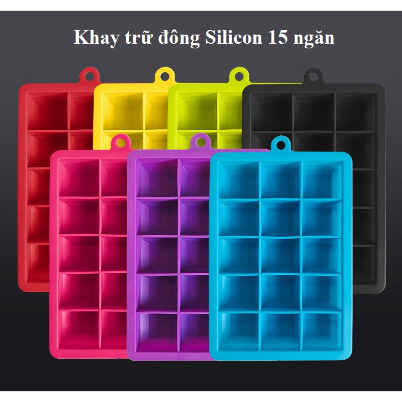 Khay đá, khay trữ đông bằng silicon có nắp ngăn mùi tủ lạnh