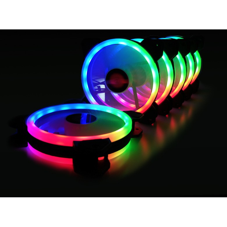 Bộ 8 Quạt Tản Nhiệt, Fan Case Coolmoon V2 Led RGB - Kèm Hub Và Remote