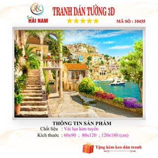 Tranh dán tường 3D phong cảnh châu âu đẹp 180cm x 300cm