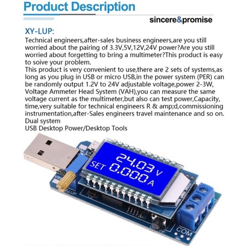Mô Đun Tăng Áp DC-DC 5V Sang 3.5V / 9V / 12V DC 1.2V-24V XY-LUP Có Màn Hình LCD