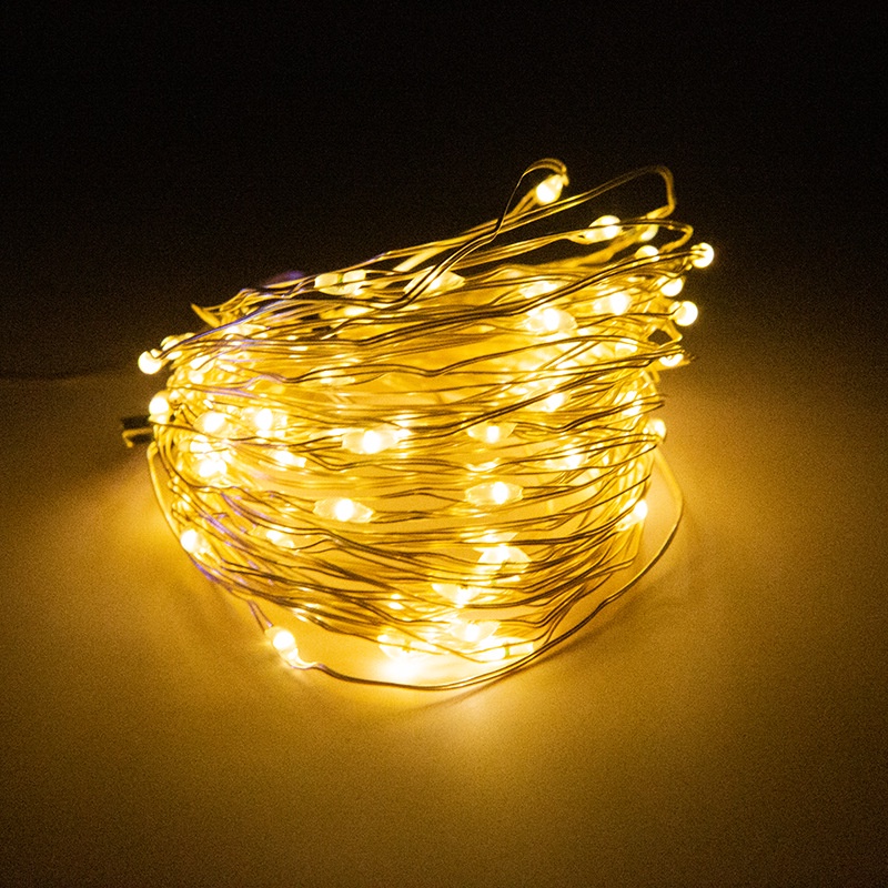 Dây Đèn LED Trang Trí Đom Đóm Fairy Light Dùng Pin AAA An Toàn Dễ Sử Dụng Tiết Kiệm Điện Màu Vàng Nắng