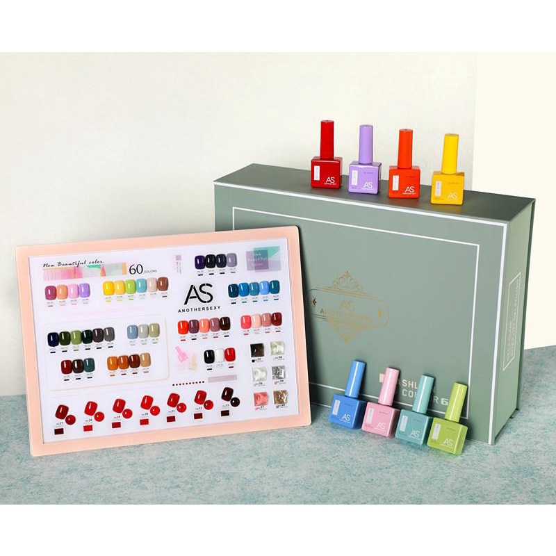 [ Có Sẵn ] Set Sơn Gel AS 60 Màu HOT 2021 . Tặng Kèm Base Top , Bảng Màu