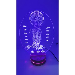 Đèn Led 3D Hình Phật Quan Âm 16 màu