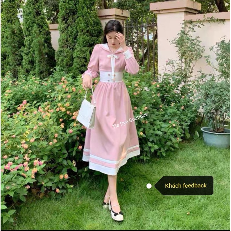 ĐẦM RETRO TIỂU THƯ DÁNG DÀI MIDI PHONG CÁCH CÔ GÁI PHÁP - Tie Dye Boutique 🦩🦩