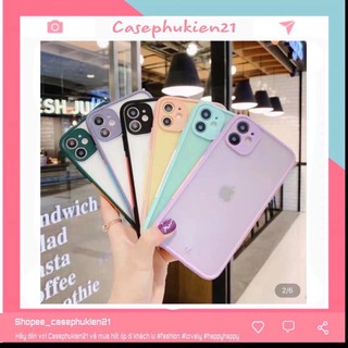 Ốp lưng iPhone basic viền màu bảo vệ camera và chống bẩn
