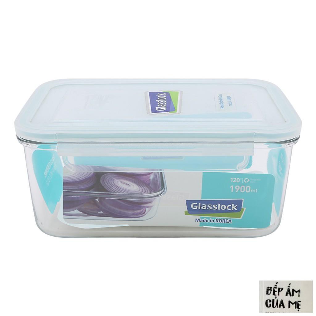 Hộp đựng cơm thủy tinh Glasslock 1900ml bảo quản thức ăn tươi lâu